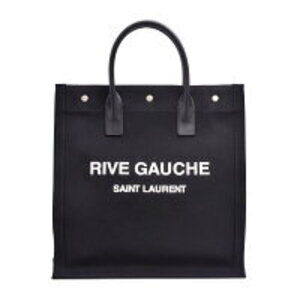 Saint Laurent Rive Gauche Tote Bag Black Canvas